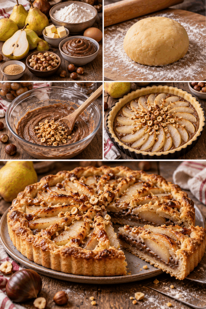 Crostata Rustica alle Pere con Crema di Castagne e Nocciole – Piemonte