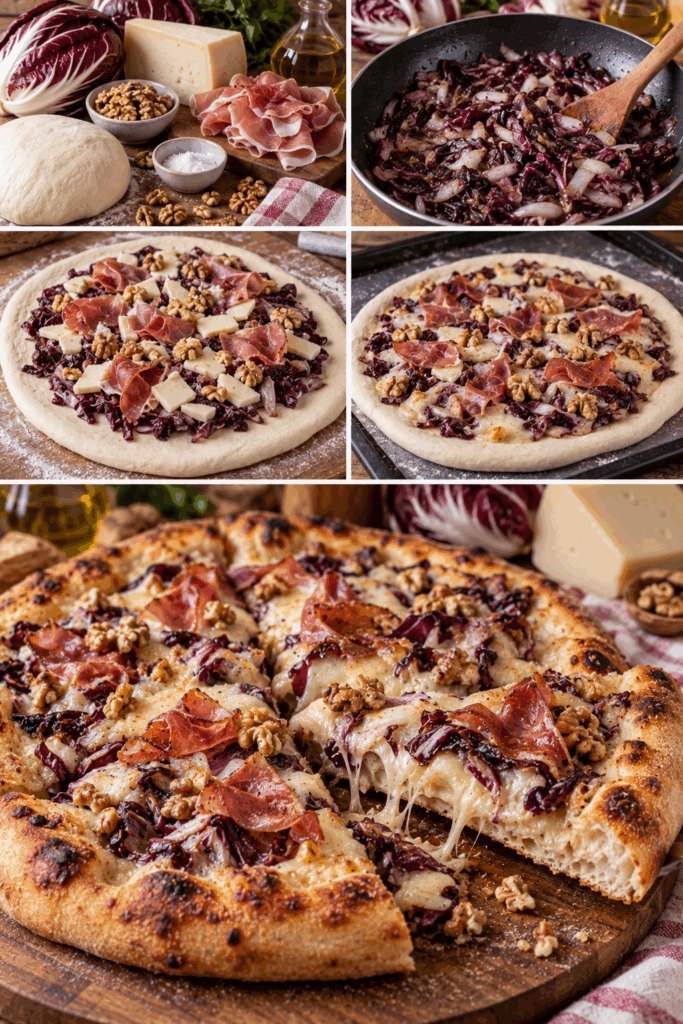 Pizza con Radicchio Tardivo, Montasio, Speck e Noci – Friuli-Venezia Giulia