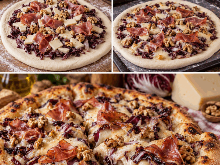 Pizza con Radicchio Tardivo, Montasio, Speck e Noci – Friuli-Venezia Giulia