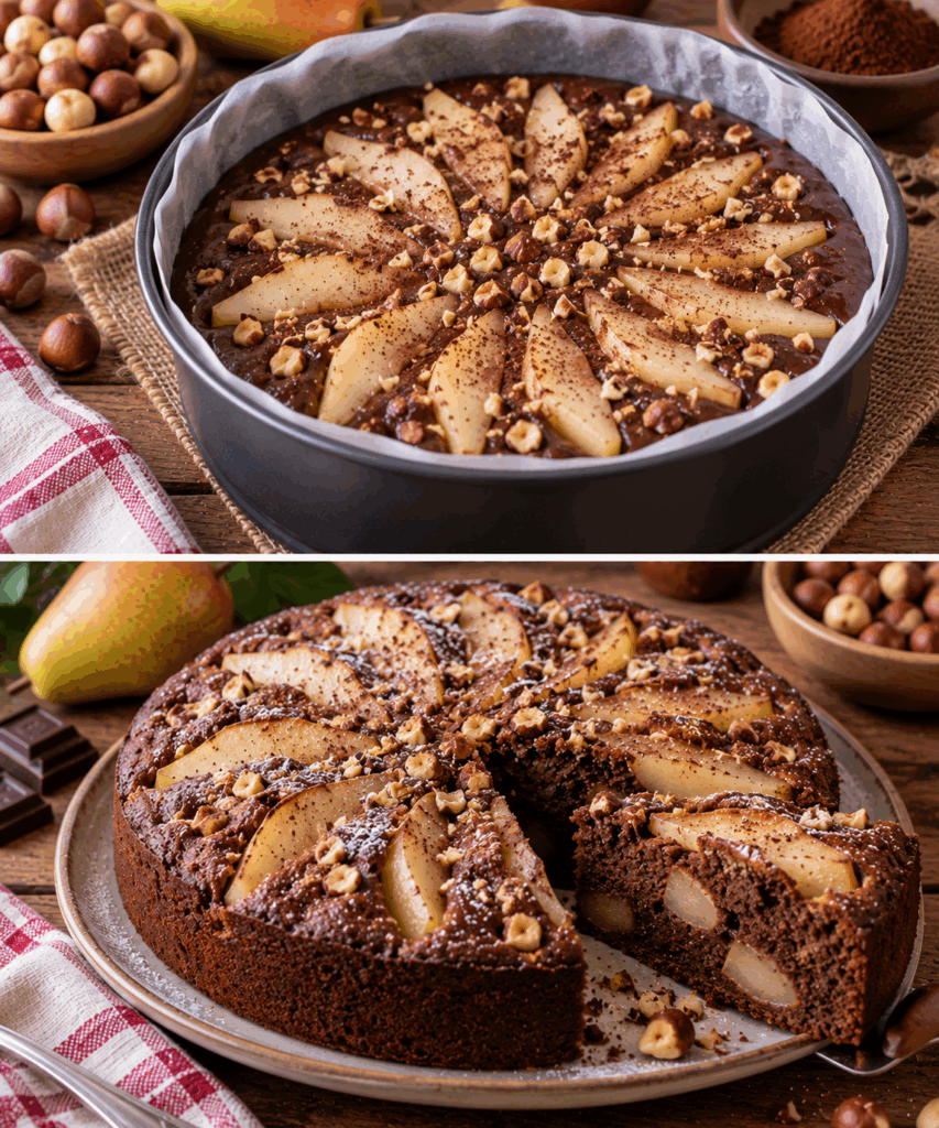 Torta Soffice di Nocciole, Pere e Cacao – Piemonte