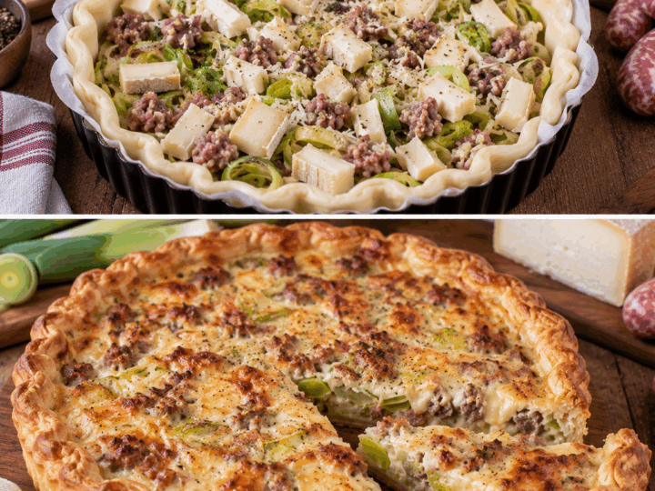 Torta Salata con Porri, Salsiccia e Toma – Piemonte