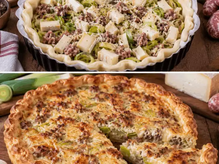 Torta Salata con Porri, Salsiccia e Toma – Piemonte