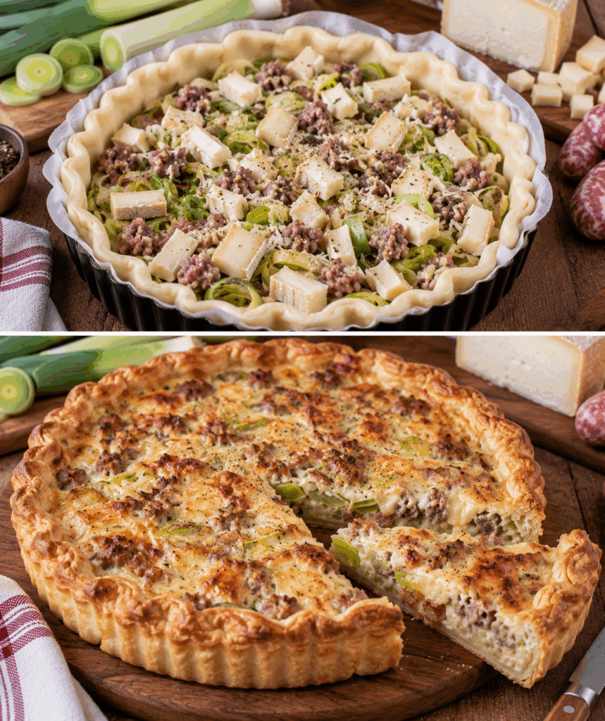 Torta Salata con Porri, Salsiccia e Toma – Piemonte