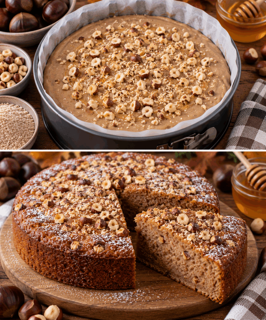 Torta Morbida di Castagne, Nocciole e Miele – Piemonte