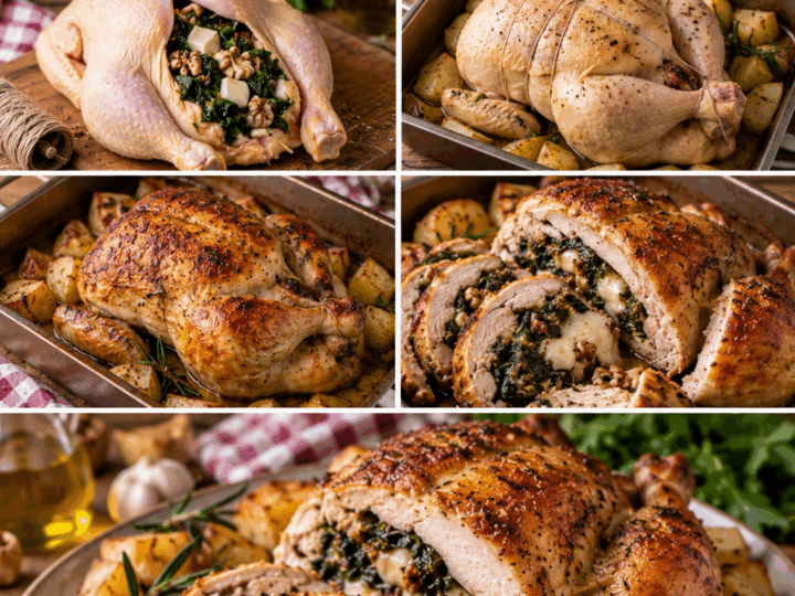 Pollo Arrosto Ripieno di Scarola, Provola e Noci – Campania