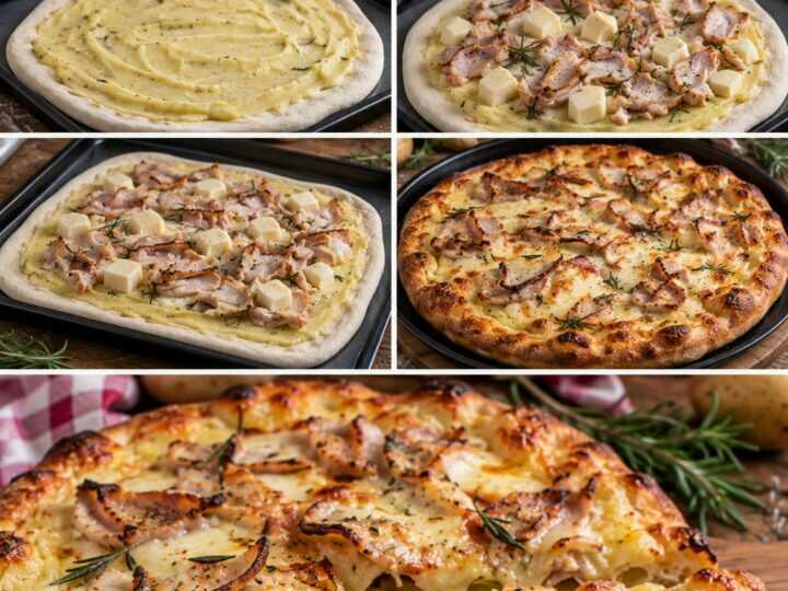 Pizza con Crema di Patate, Porchetta, Scamorza e Rosmarino – Lazio