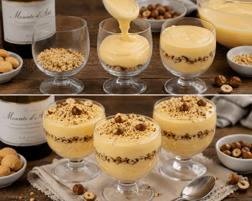 Coppa di Zabaione al Moscato d’Asti e Nocciole – Piemonte