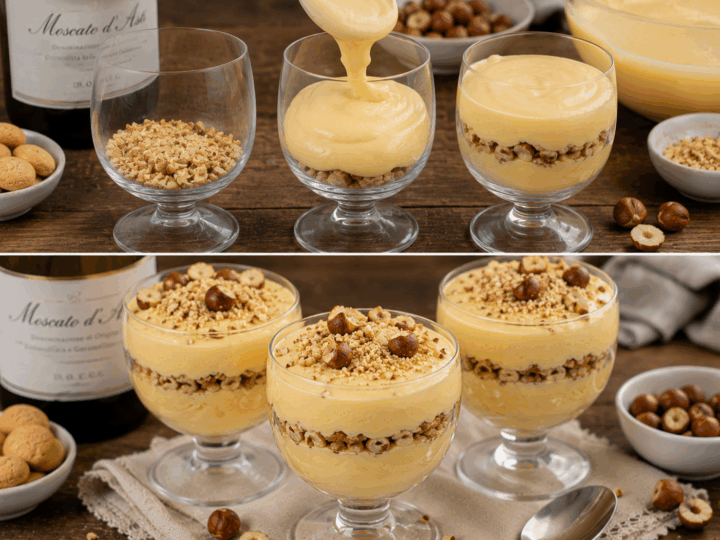Coppa di Zabaione al Moscato d’Asti e Nocciole – Piemonte