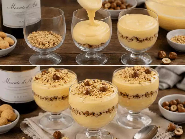 Coppa di Zabaione al Moscato d’Asti e Nocciole – Piemonte