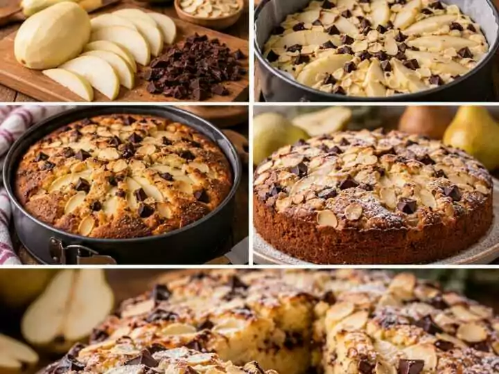 Torta Soffice al Mascarpone con Pere, Mandorle e Cioccolato Fondente – Lombardia
