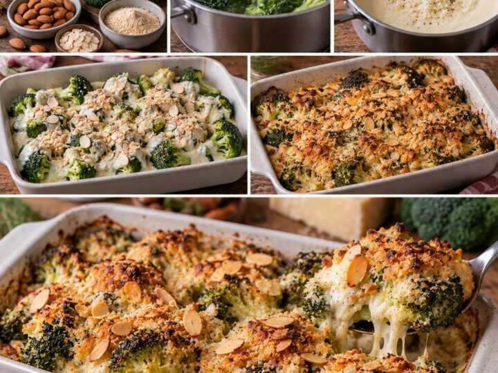 Broccoli al Forno con Crema di Pecorino e Mandorle Croccanti – Puglia