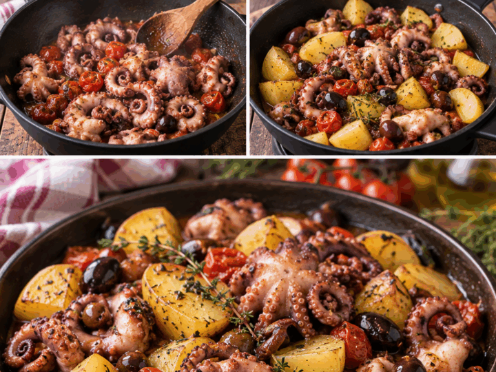 Moscardini in Tegame con Patate, Olive Taggiasche e Timo – Liguria