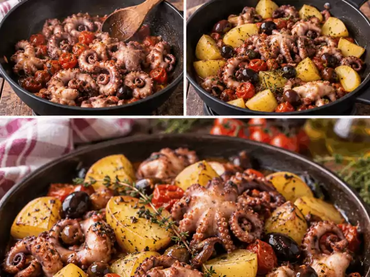 Moscardini in Tegame con Patate, Olive Taggiasche e Timo – Liguria