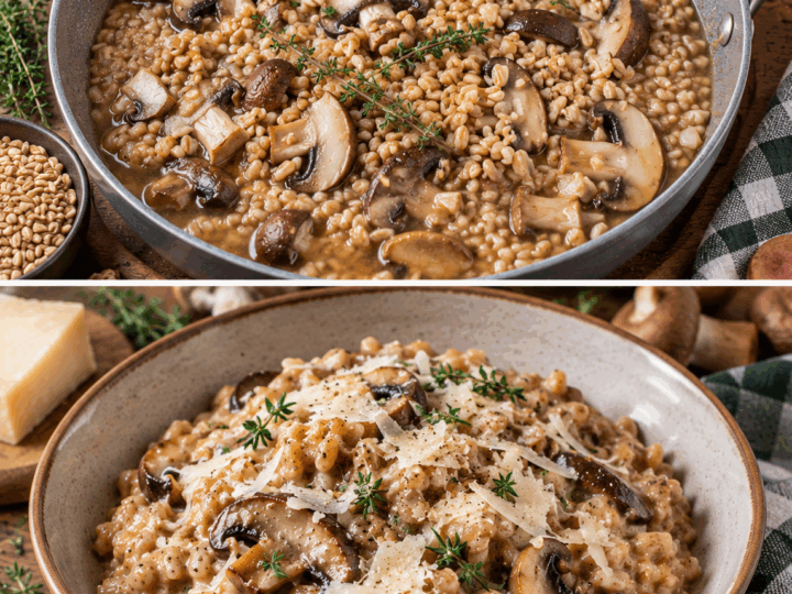 Farro Cremoso con Funghi, Pecorino e Timo – Toscana