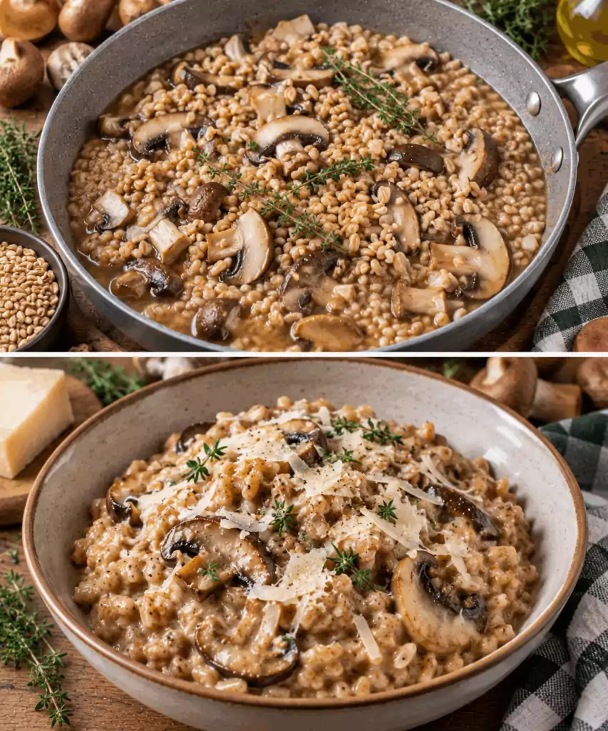 Farro Cremoso con Funghi, Pecorino e Timo – Toscana
