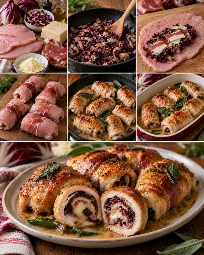 Rotolini di Tacchino con Radicchio, Asiago e Speck – Veneto