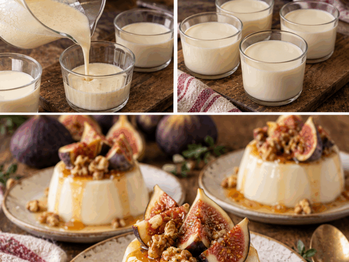 Panna Cotta alla Vaniglia con Fichi, Miele e Noci – Toscana