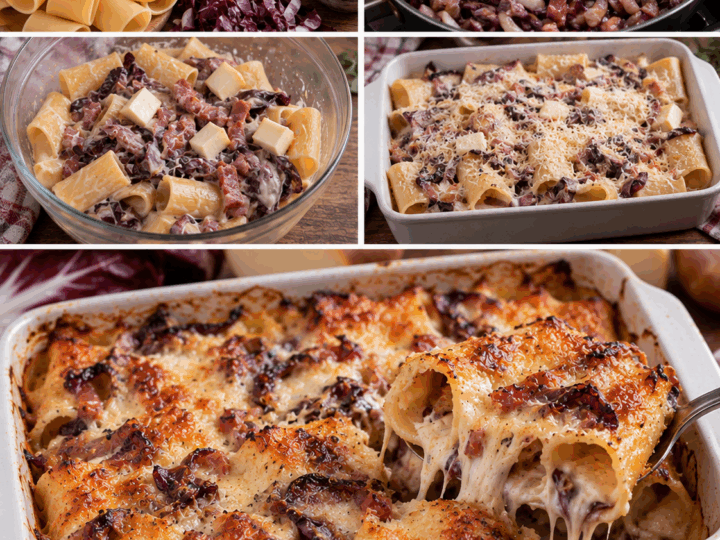 Paccheri al Forno con Radicchio, Scamorza Affumicata e Speck – Veneto
