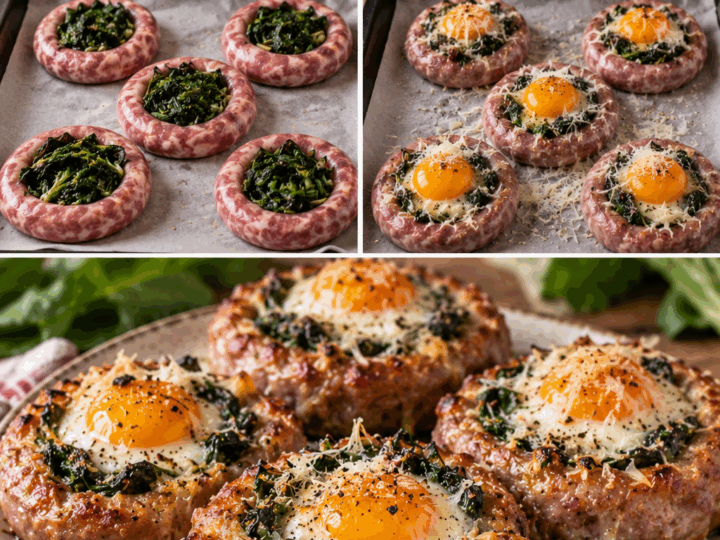 Nidi di Salsiccia con Uovo Fondente, Pecorino e Cicoria – Lazio