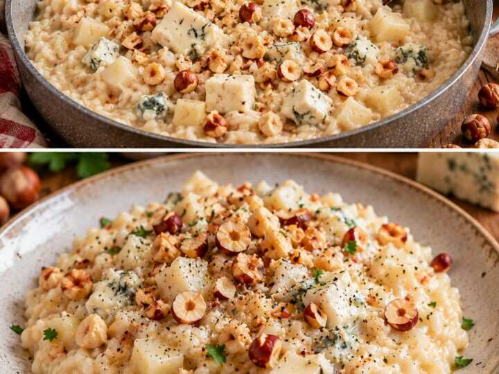 Risotto al Sedano Rapa con Gorgonzola Dolce e Nocciole