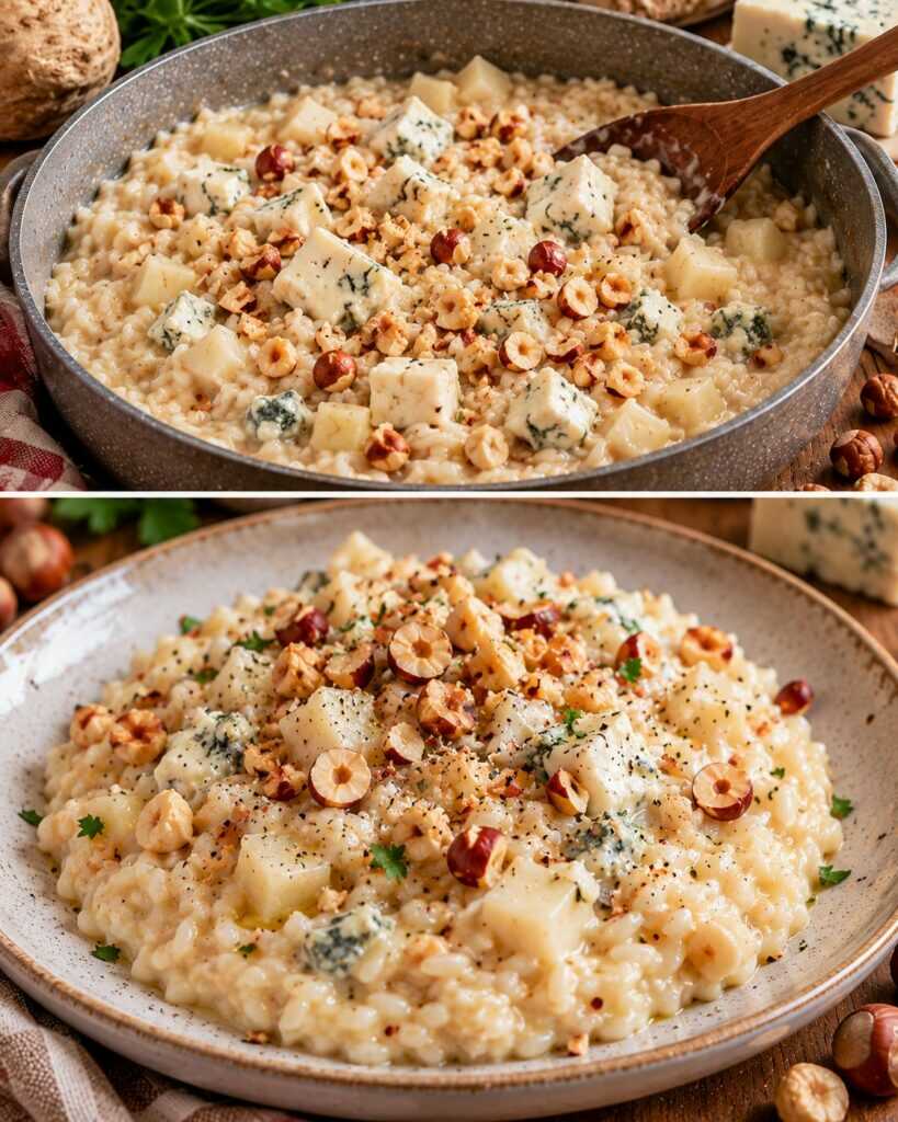 Risotto al Sedano Rapa con Gorgonzola Dolce e Nocciole