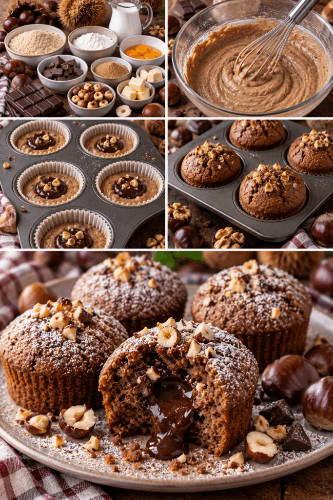 Tortine Soffici alle Castagne con Cuore di Cioccolato e Nocciole – Piemonte