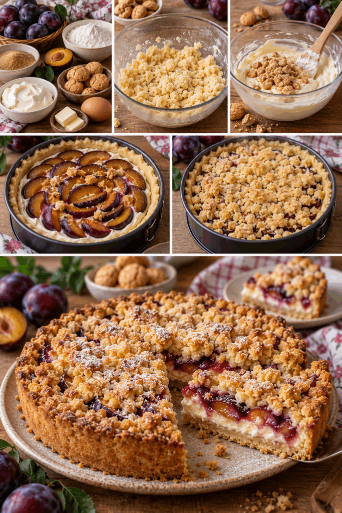 Crostata Sbriciolata alle Prugne con Mascarpone e Amaretti – Lombardia