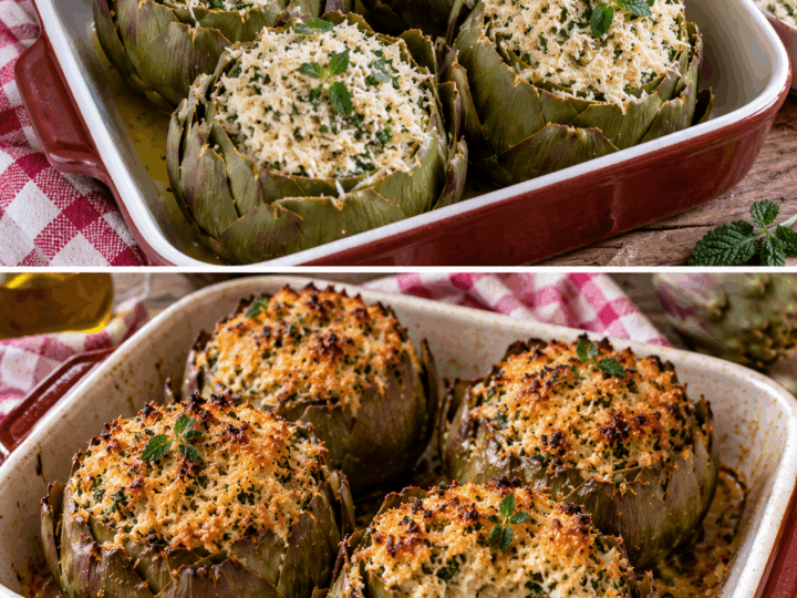 Carciofi Ripieni al Forno con Pecorino e Mentuccia – Lazio