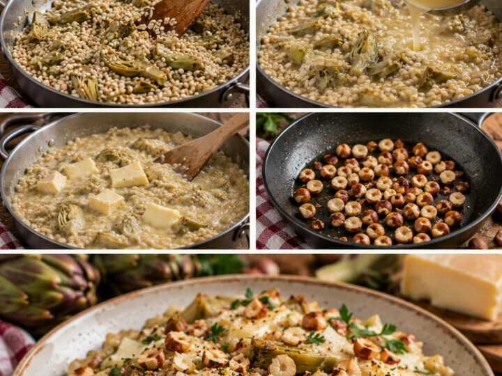 Orzotto Cremoso con Carciofi, Taleggio e Nocciole Tostate – Lombardia