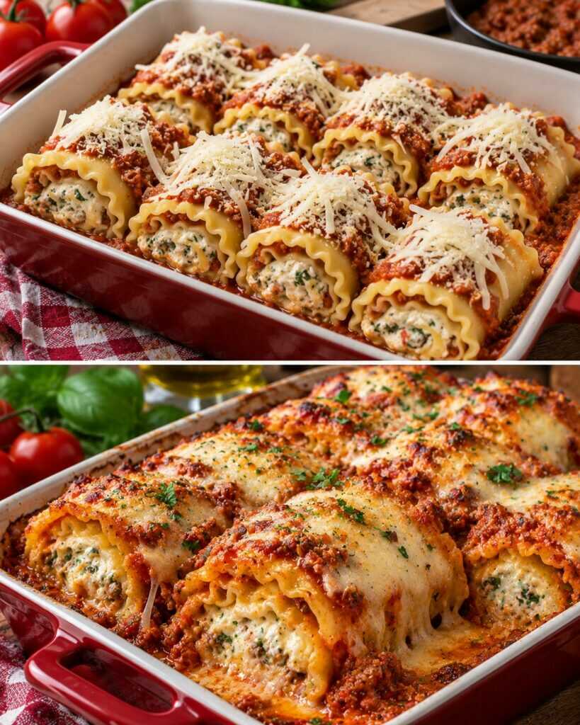 Lasagne Arrotolate al Ragù con Ripieno Cremoso