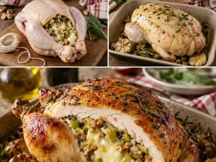 Pollo Ripieno di Porri, Taleggio e Noci al Forno – Lombardia
