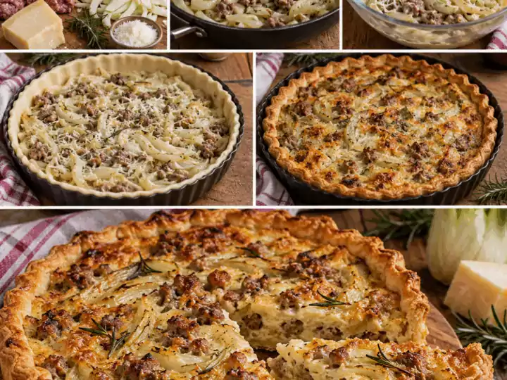 Torta Salata con Finocchi, Salsiccia, Pecorino e Rosmarino – Toscana