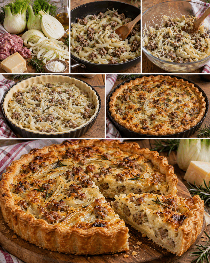 Torta Salata con Finocchi, Salsiccia, Pecorino e Rosmarino – Toscana