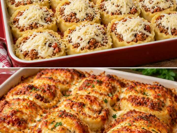 Spirali di Pasta Ripiene al Forno con Carne e Formaggio