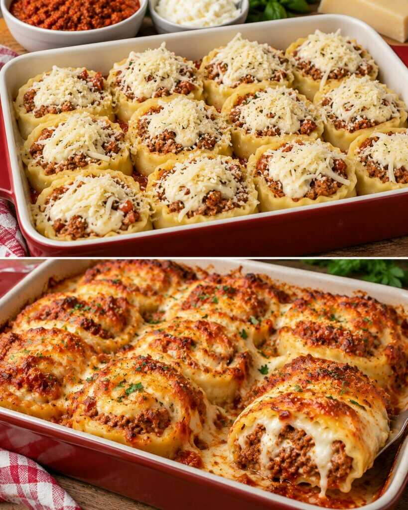 Spirali di Pasta Ripiene al Forno con Carne e Formaggio