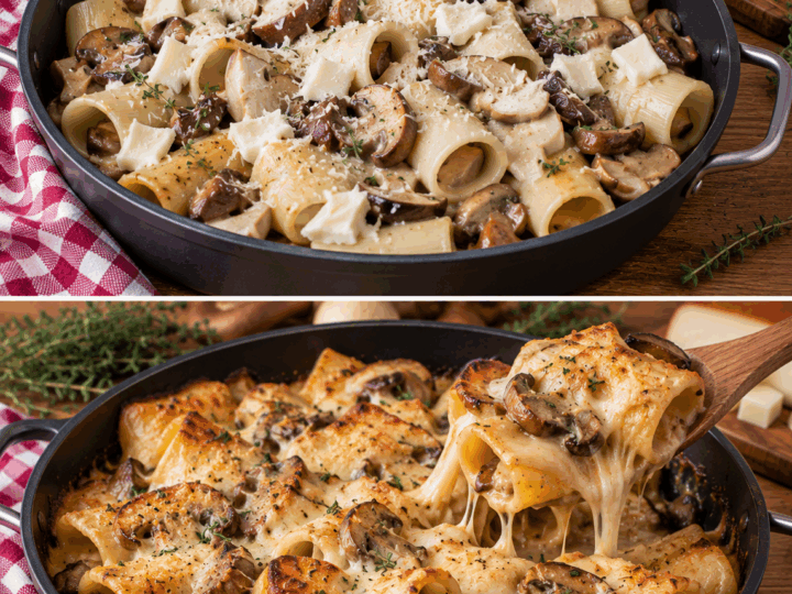 Paccheri con Funghi Porcini, Provola Affumicata e Timo – Campania