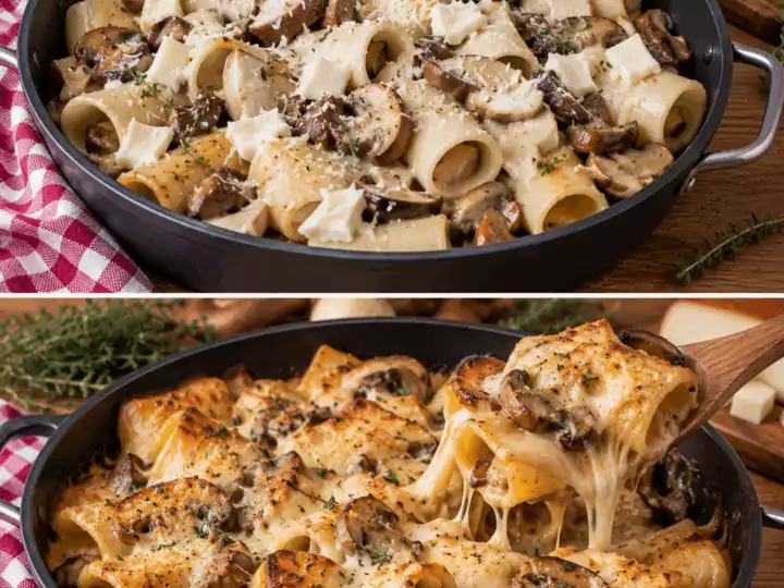 Paccheri con Funghi Porcini, Provola Affumicata e Timo – Campania