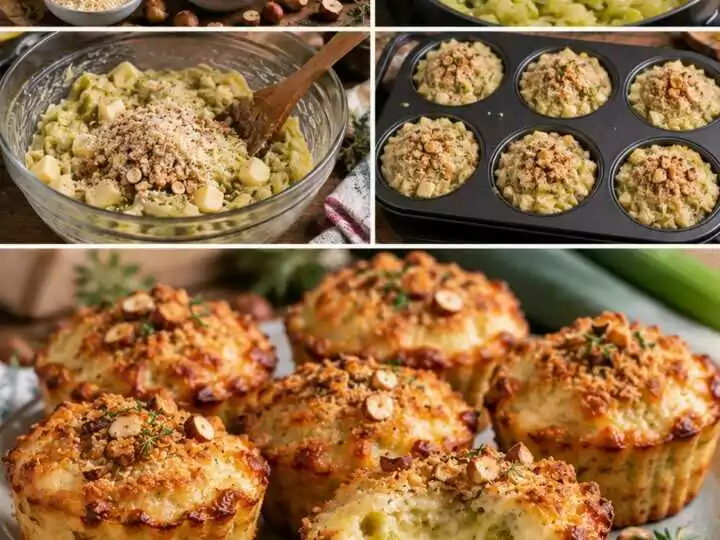 Tortini Caldi di Porri con Fontina e Nocciole Tostate – Piemonte