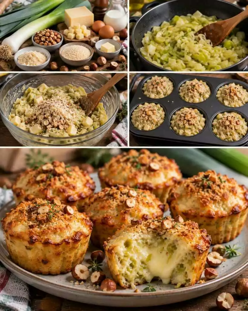 Tortini Caldi di Porri con Fontina e Nocciole Tostate – Piemonte