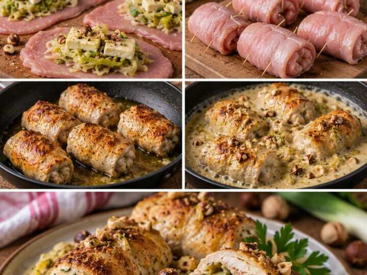 Involtini di Tacchino con Porri, Taleggio e Nocciole – Lombardia