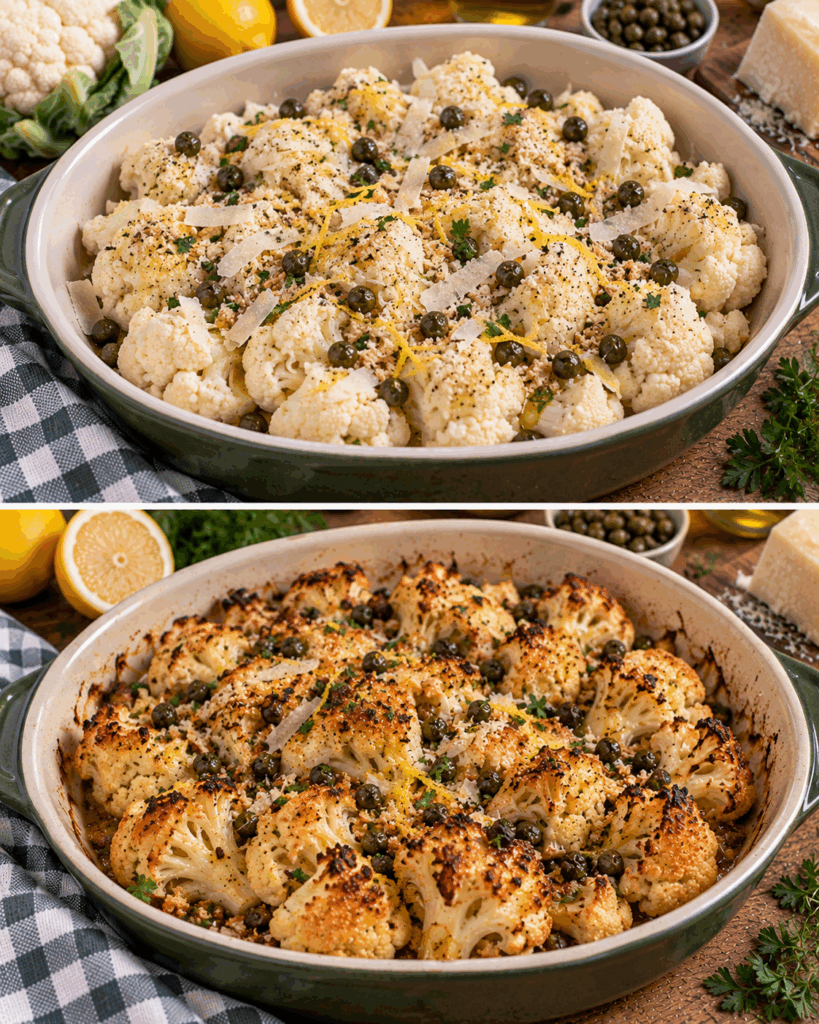 Cavolfiore Arrosto con Pecorino, Capperi e Limone – Lazio