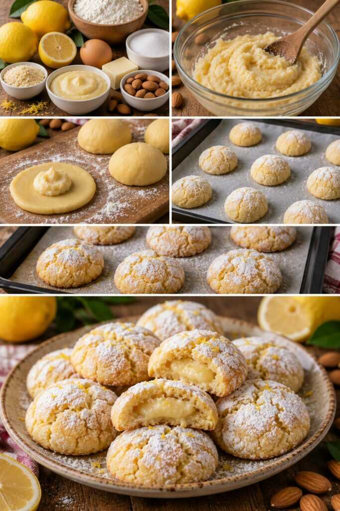 Biscotti Morbidi al Limone con Cuore di Crema alle Mandorle – Puglia