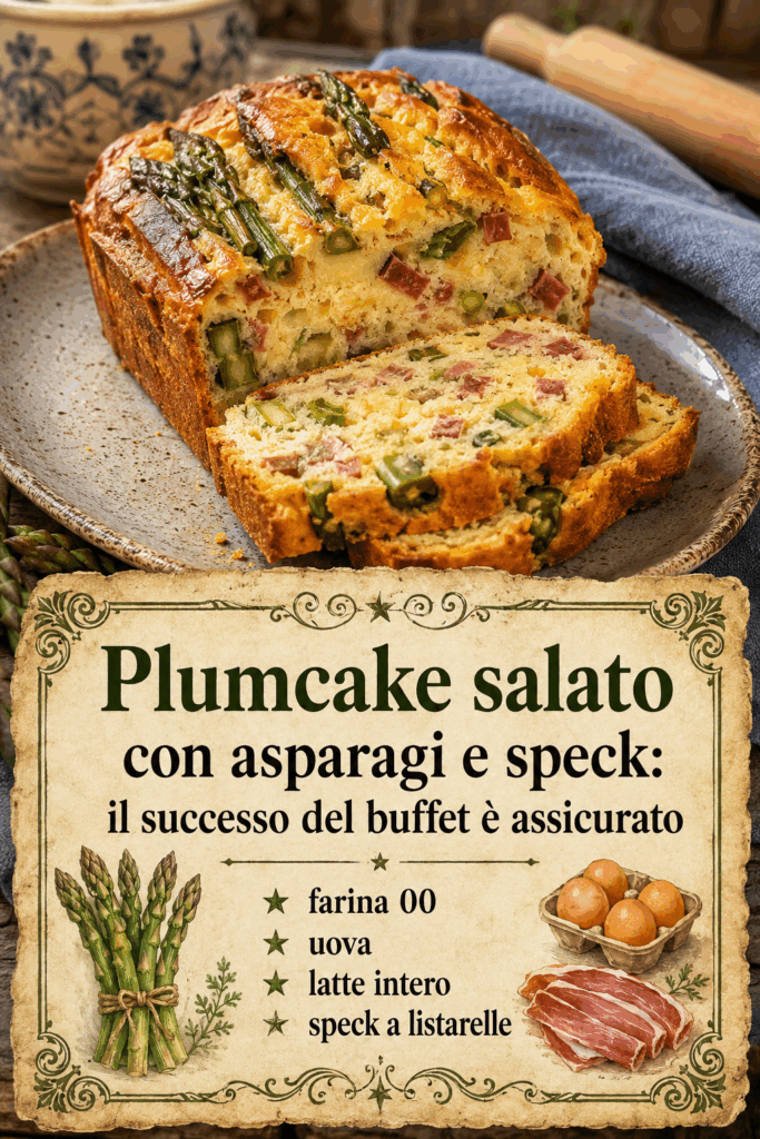 Plumcake salato con asparagi e speck: il successo del buffet è assicurato