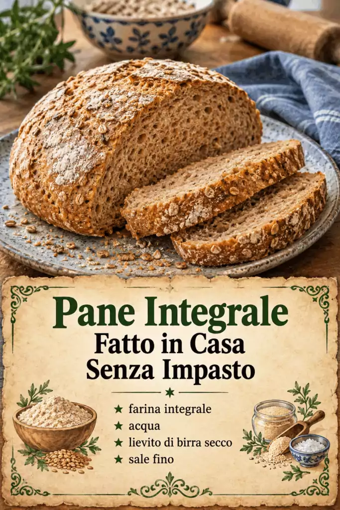 Pane Integrale Fatto in Casa Senza Impasto