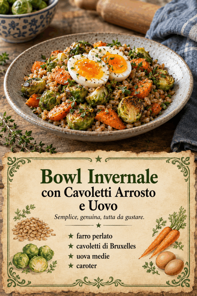Bowl Invernale con Cavoletti Arrosto e Uovo