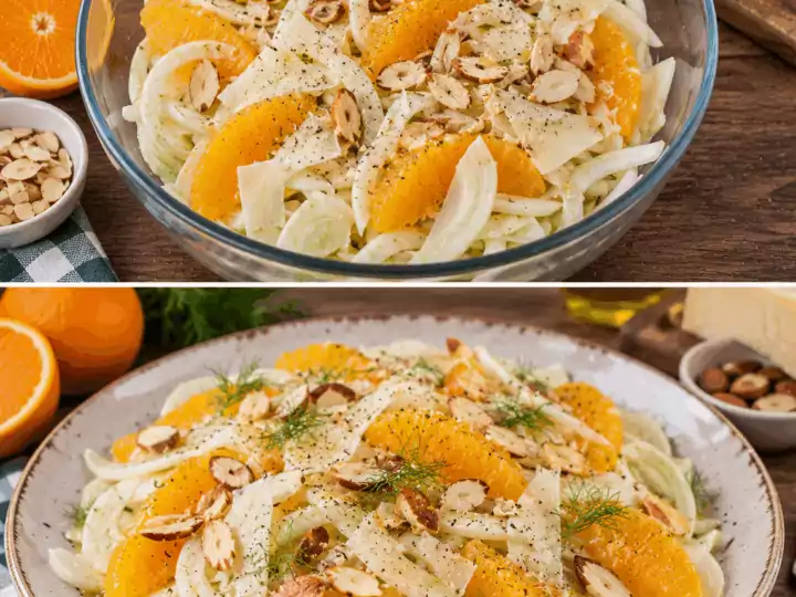 Carpaccio di Finocchi con Arancia, Pecorino e Mandorle – Sardegna