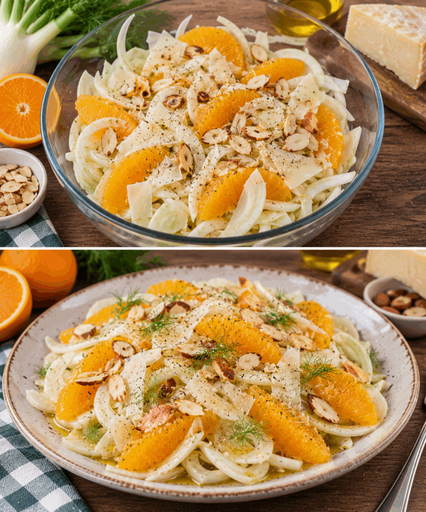 Carpaccio di Finocchi con Arancia, Pecorino e Mandorle – Sardegna
