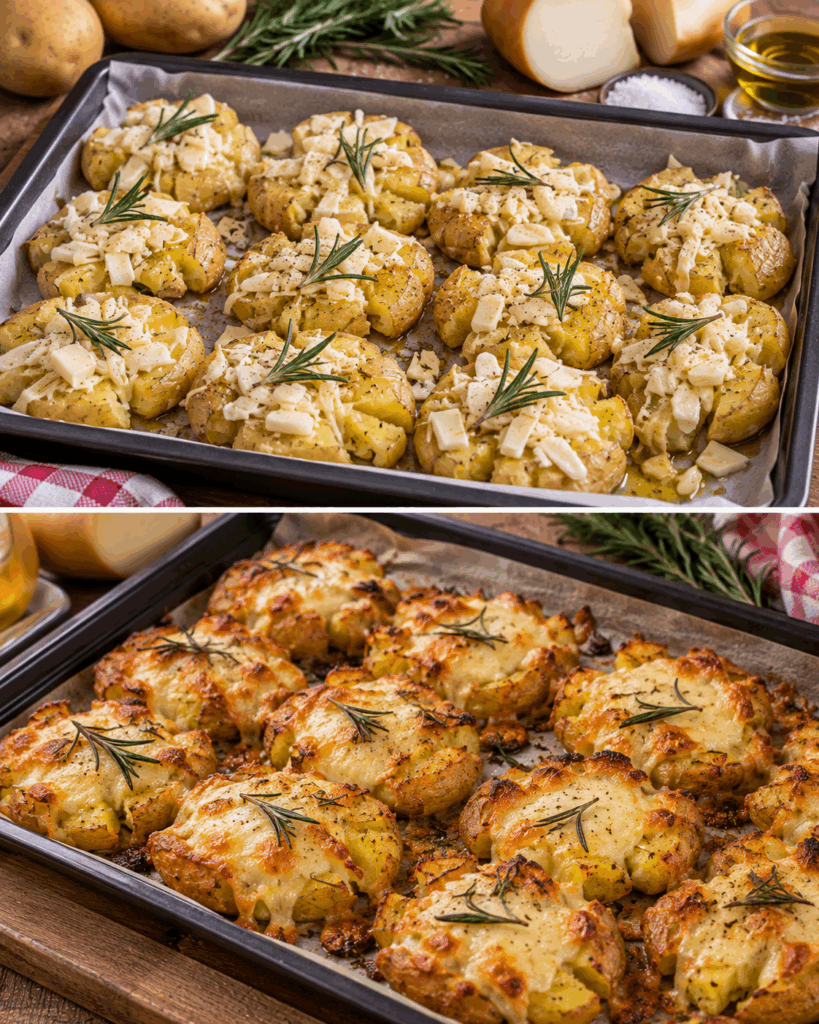 Patate Schiacciate al Forno con Scamorza e Rosmarino – Abruzzo