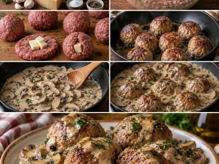 Polpette di Manzo Ripiene di Scamorza con Salsa ai Funghi – Lombardia