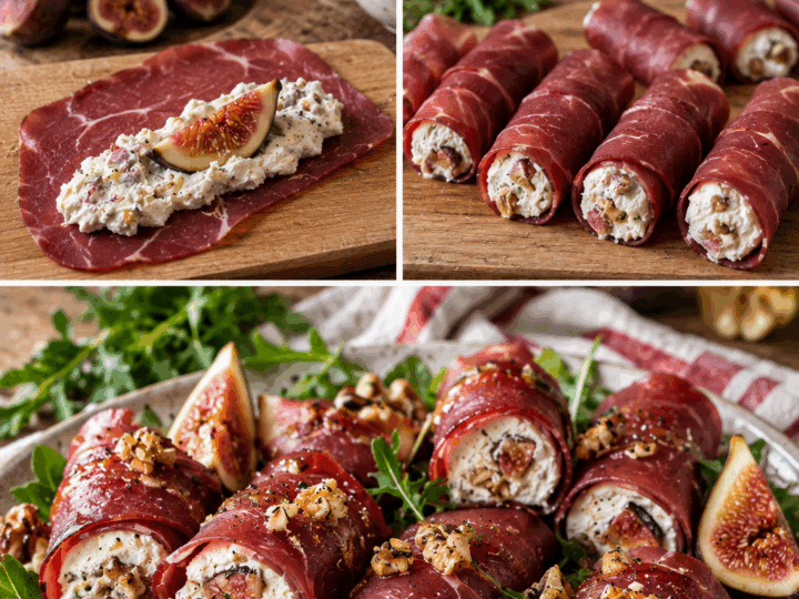 Involtini Freddi di Bresaola con Crema di Ricotta, Fichi e Noci – Lombardia